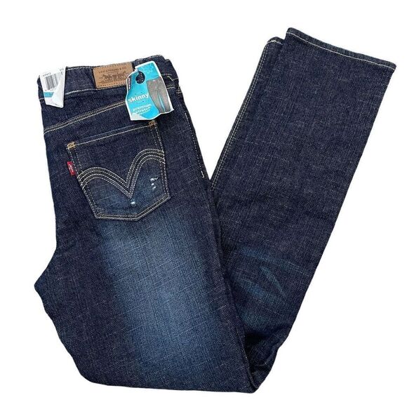 Levi's Girls Plus Signature Blue Adjustable Waist Denim Skinny Jeans 12.5 Plus - Picture 1 of 5
